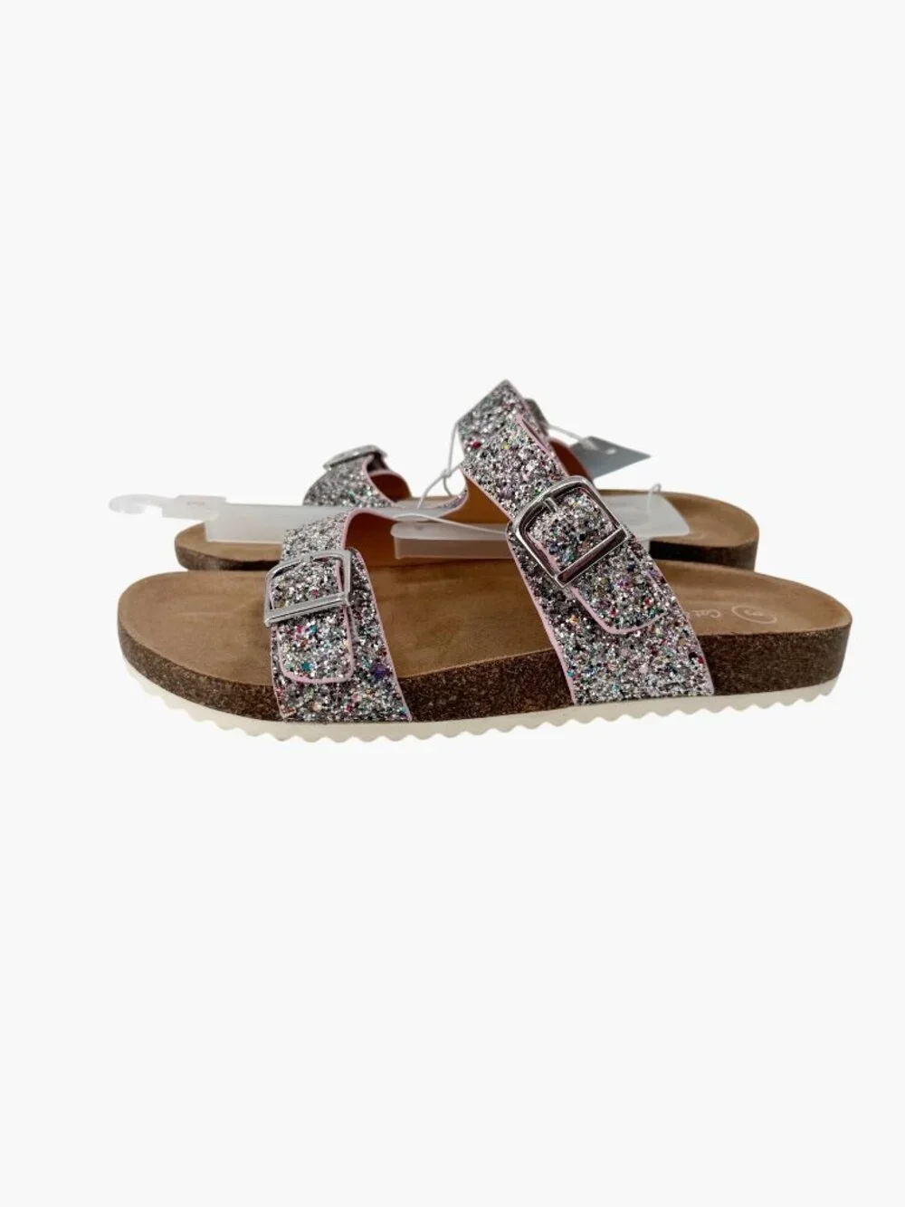 NEW Cat & Jack Kids' Drew Footbed Sandals - Silver